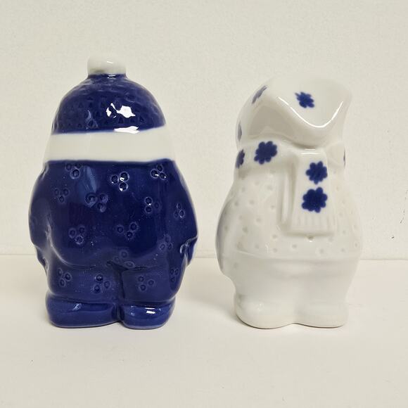 Porsgrund Norway Kari Norman Blue White Winter Snow Girl Boy Porcelain Figurines - Picture 3 of 9